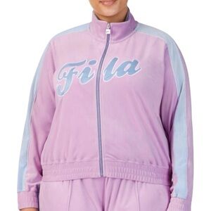 FILA Valery Track Jacket and Sweatpants Velour 2PC Streetwear Set Size 2X New